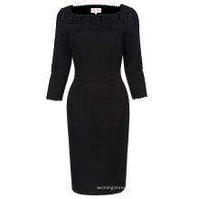 Belle Poque Retro Vintage 3/4 Sleeve Square Neck Hollowed Hips-Wrapped Bodycon Pencil Dress BP000327-1